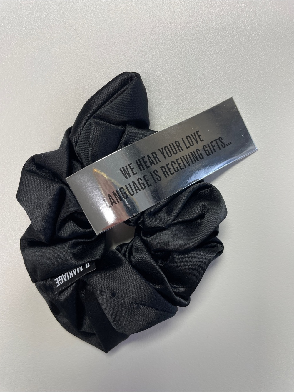 Makiage Black Satin Scrunchie